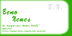 beno nemes business card